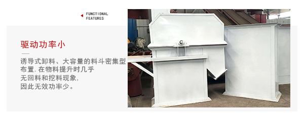 TD型斗式提升機驅動力小,無回料等特點展示圖。